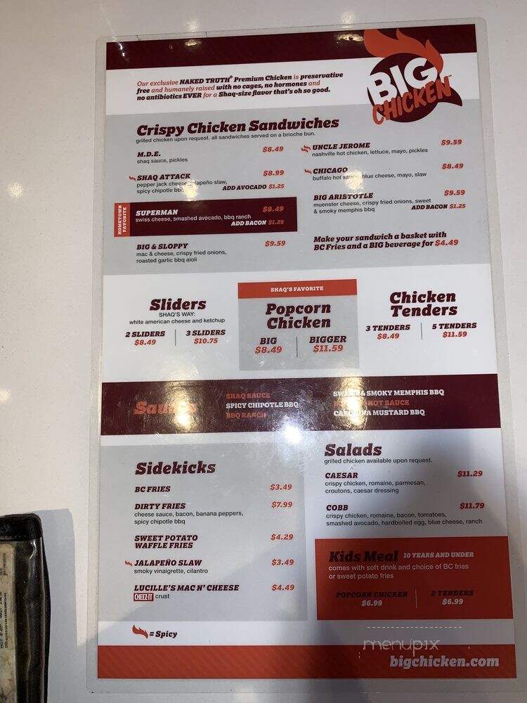 Big Chicken - Glendale, CA menu_pic