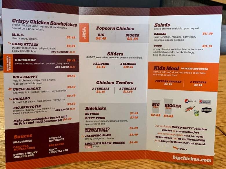 Big Chicken - Glendale, CA menu_pic