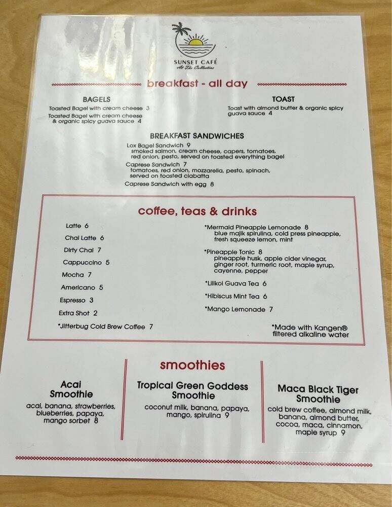 The Collective Tattoo, Cafe And Gallery - Kailua, HI menu_pic