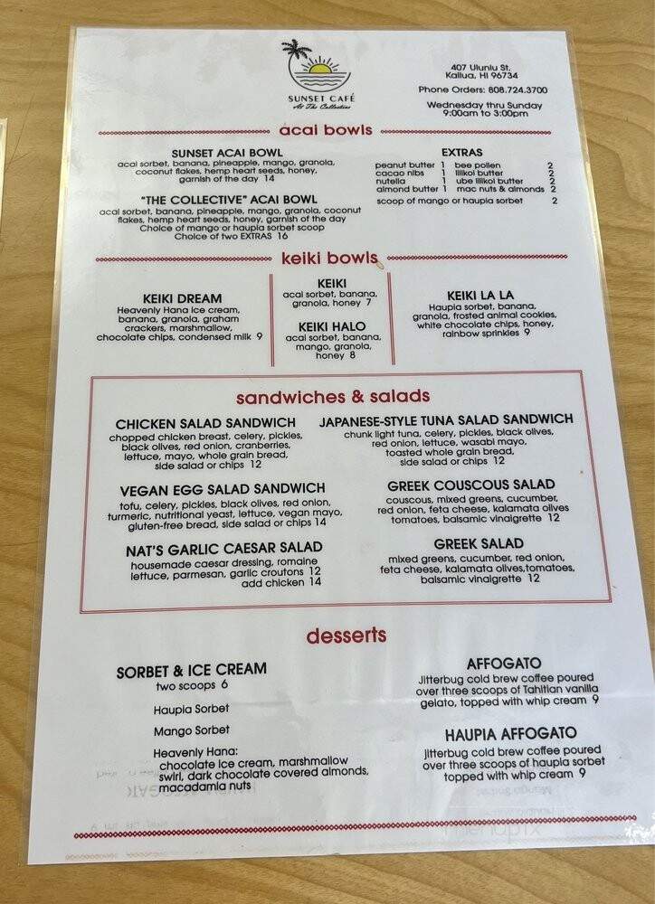 The Collective Tattoo, Cafe And Gallery - Kailua, HI menu_pic