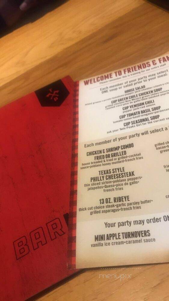 Twin Peaks - Lubbock, TX menu_pic