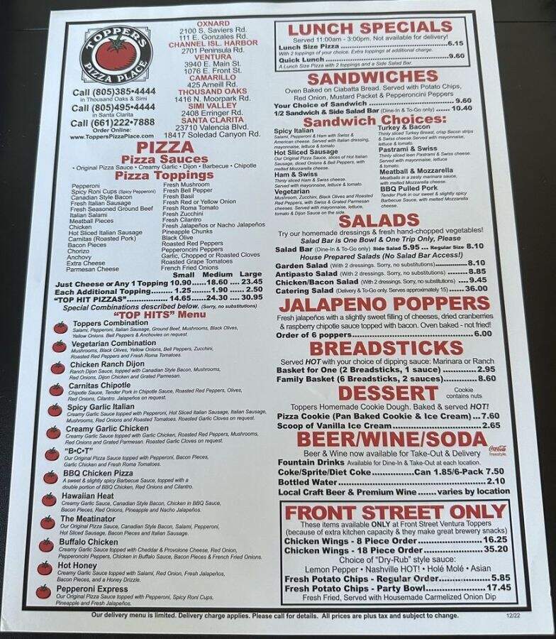 Toppers Pizza - Ventura, CA