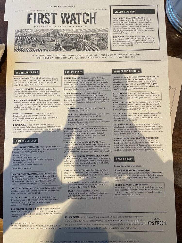 First Watch - Richmond, VA menu_pic