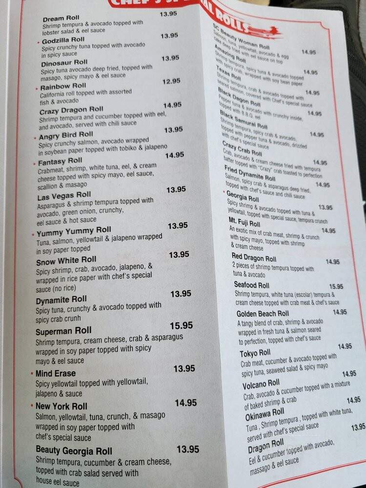 Okinawa Sushi & Steak House - North Augusta, SC menu_pic