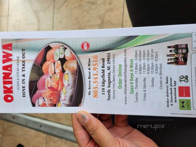 Okinawa Sushi & Steak House - North Augusta, SC menu_pic