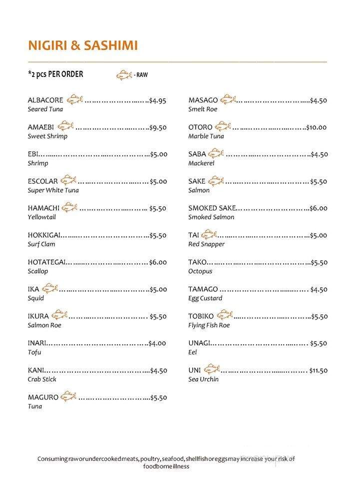 UMI Sushi & Hibachi - Blaine, MN menu_pic