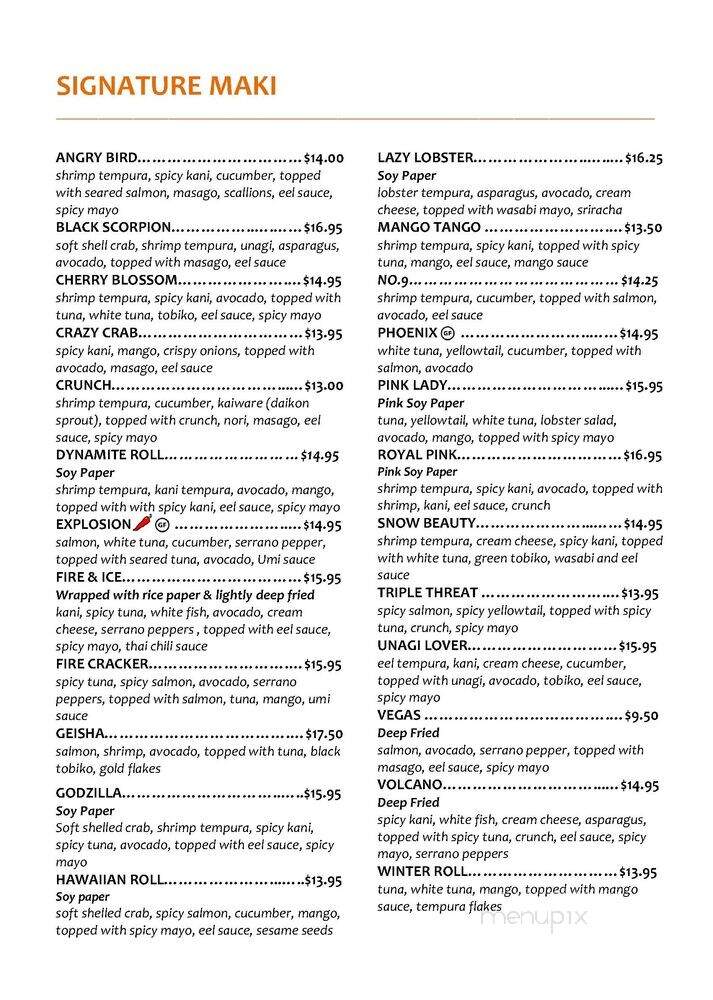 UMI Sushi & Hibachi - Blaine, MN menu_pic