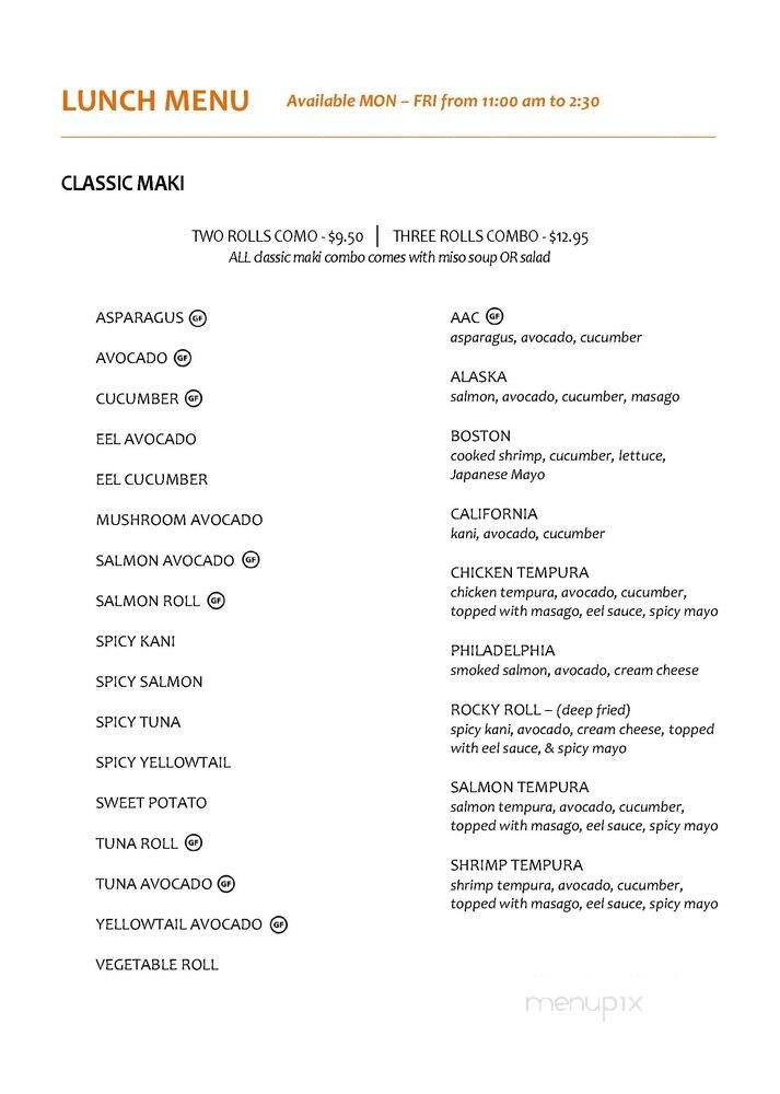 UMI Sushi & Hibachi - Blaine, MN menu_pic