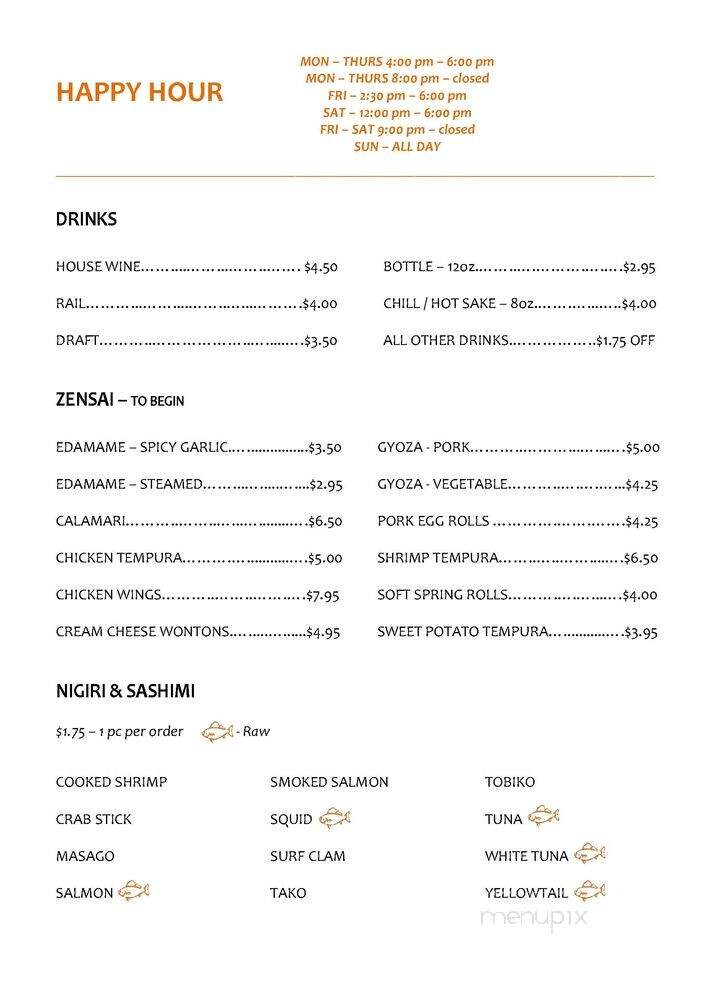 UMI Sushi & Hibachi - Blaine, MN menu_pic