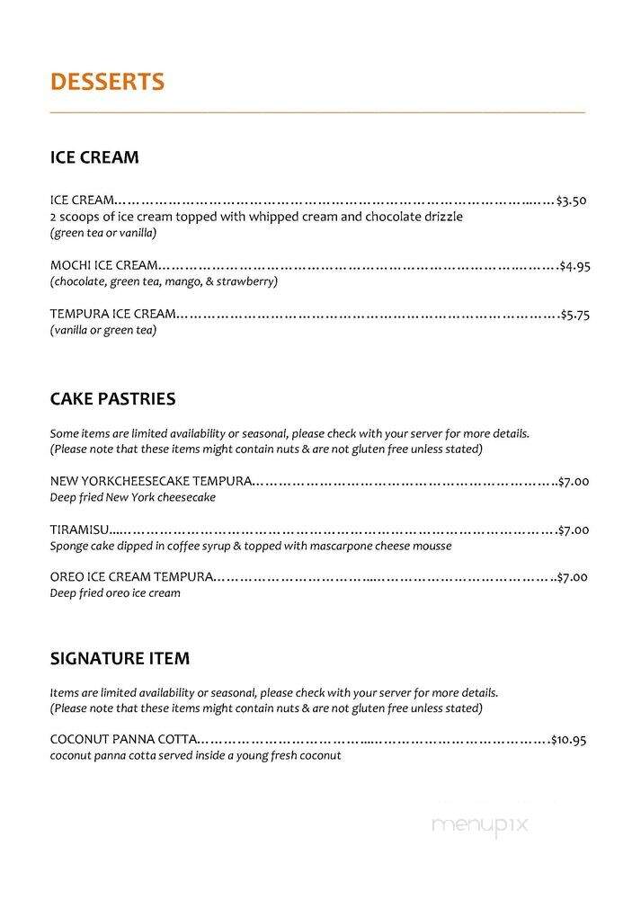 UMI Sushi & Hibachi - Blaine, MN menu_pic