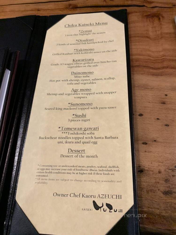 Kaiseki Yuzu - Las Vegas, NV menu_pic