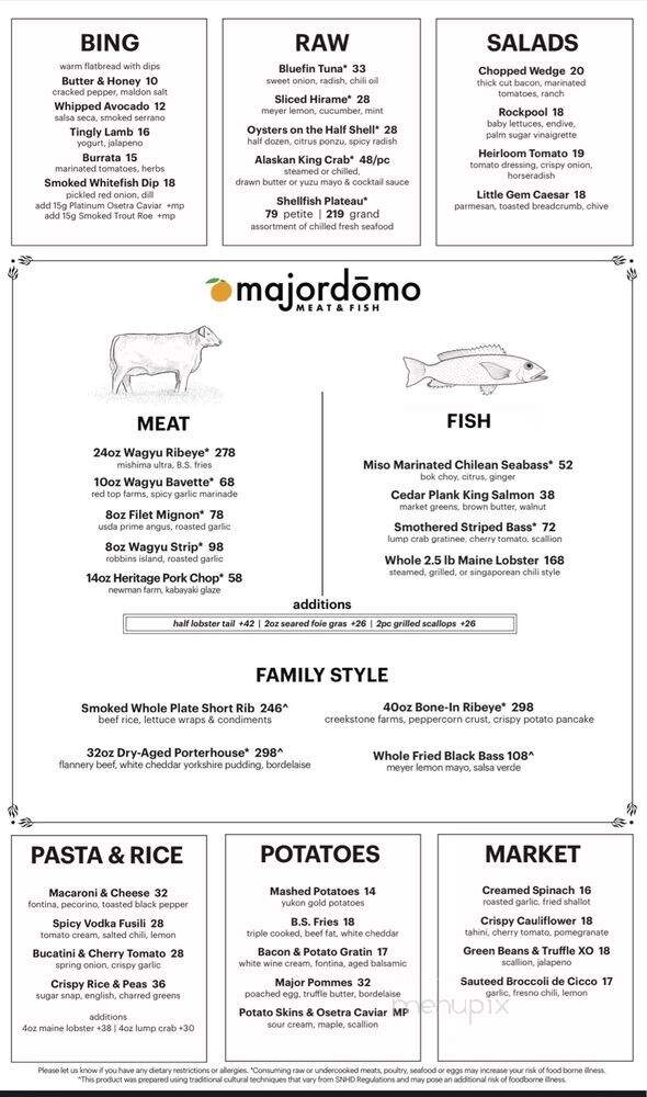 Majordomo Meat & Fish - Las Vegas, NV menu_pic