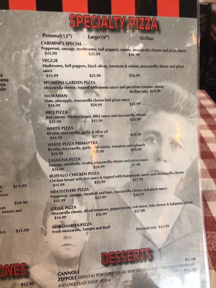 Carmine's Pizza Kitchen - Henderson, NV menu_pic