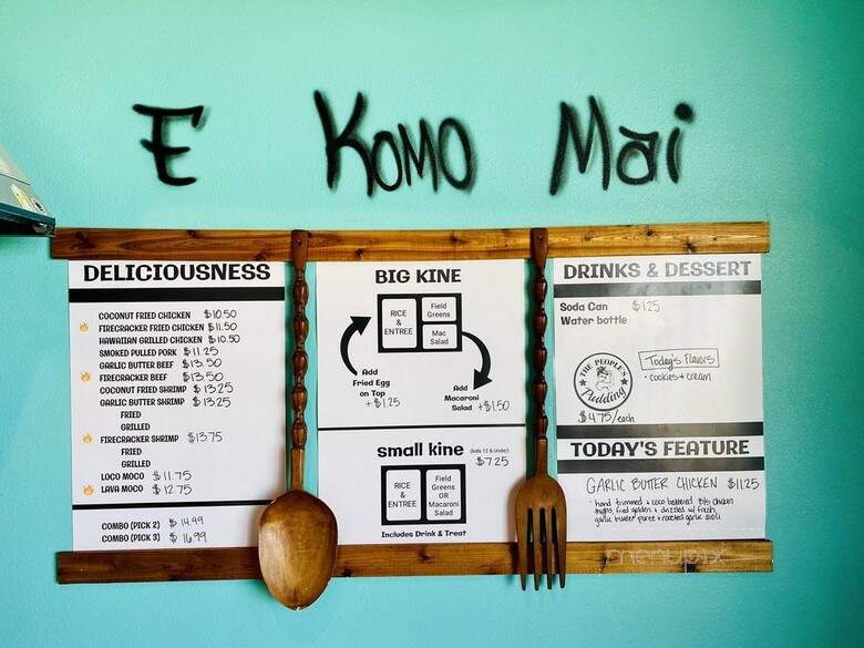 Shaneboy's Aloha Grill - Fort Worth, TX menu_pic
