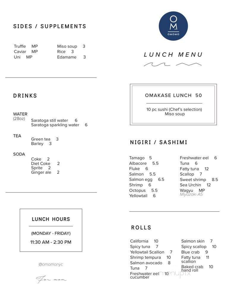 OMOMO - New York, NY menu_pic