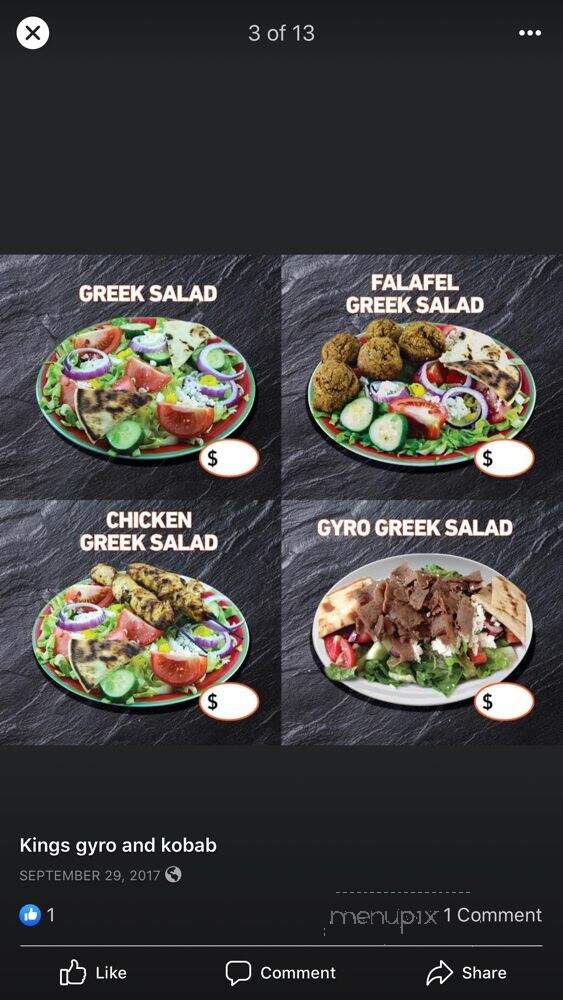 Kings Gyro And Kobab - Venice, CA menu_pic