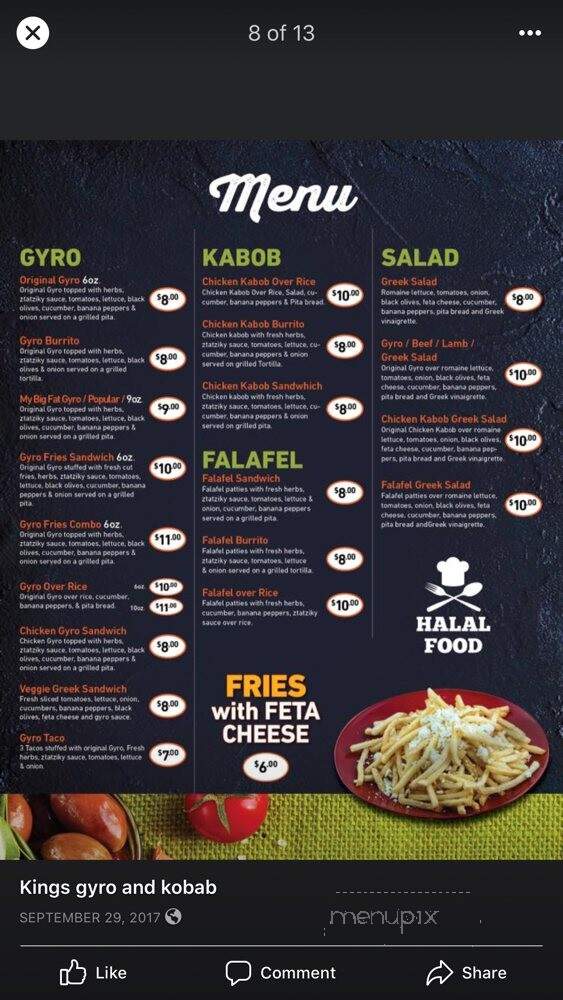 Kings Gyro And Kobab - Venice, CA menu_pic