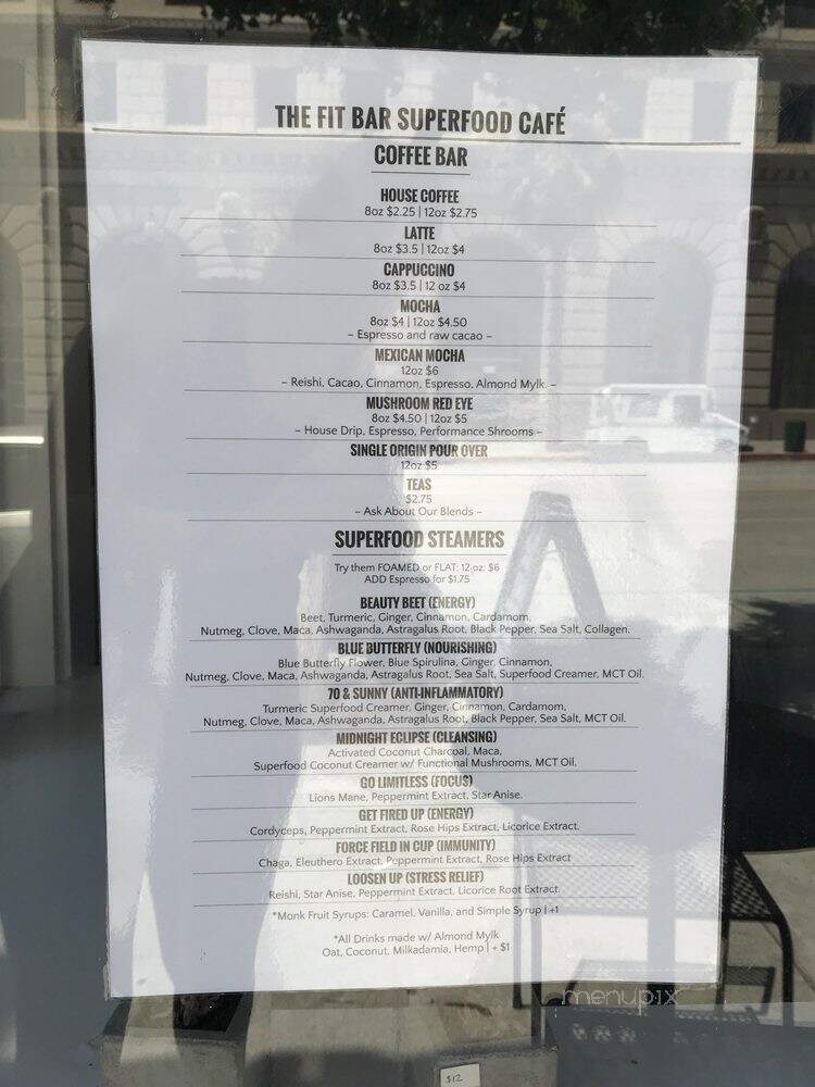 Fit Bar Superfood Cafe - Pasadena, CA menu_pic