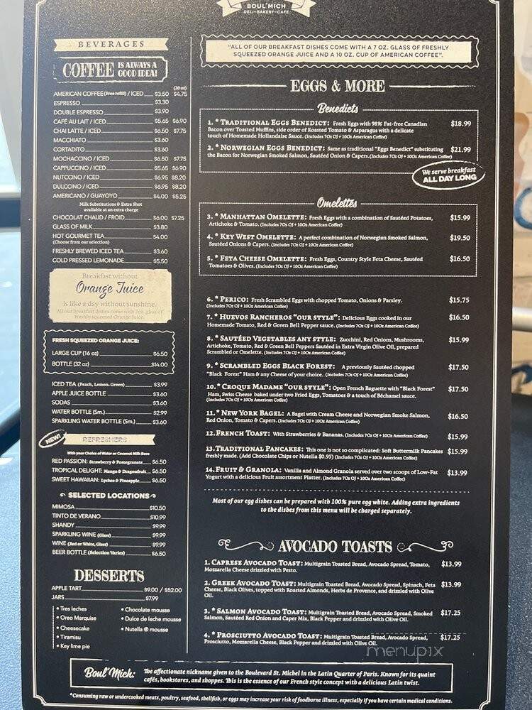 La Boulangerie Boul'Mich - Boca Raton, FL menu_pic