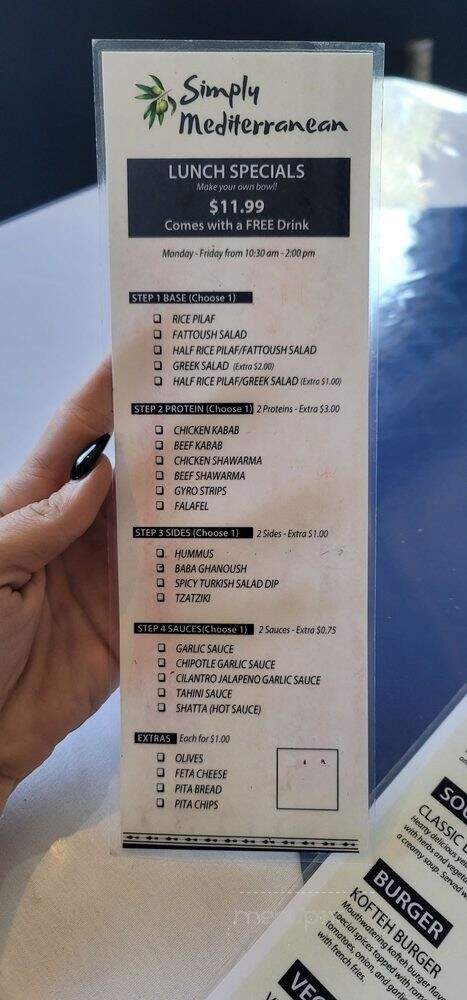 Simply Mediterranean - Tulare, CA menu_pic