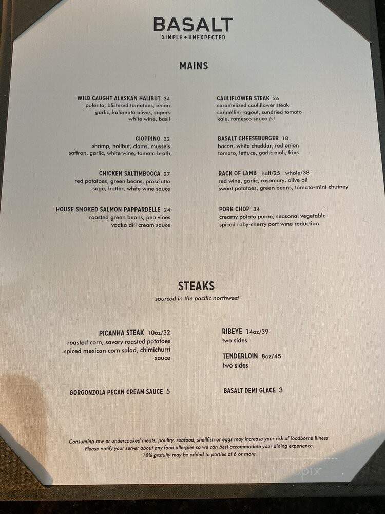 Basalt - Ellensburg, WA menu_pic