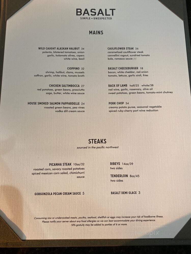 Basalt - Ellensburg, WA menu_pic