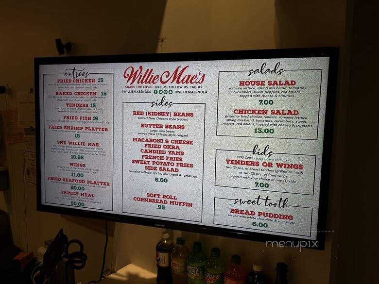 Willie Mae's At The Market - New Orleans, LA menu_pic