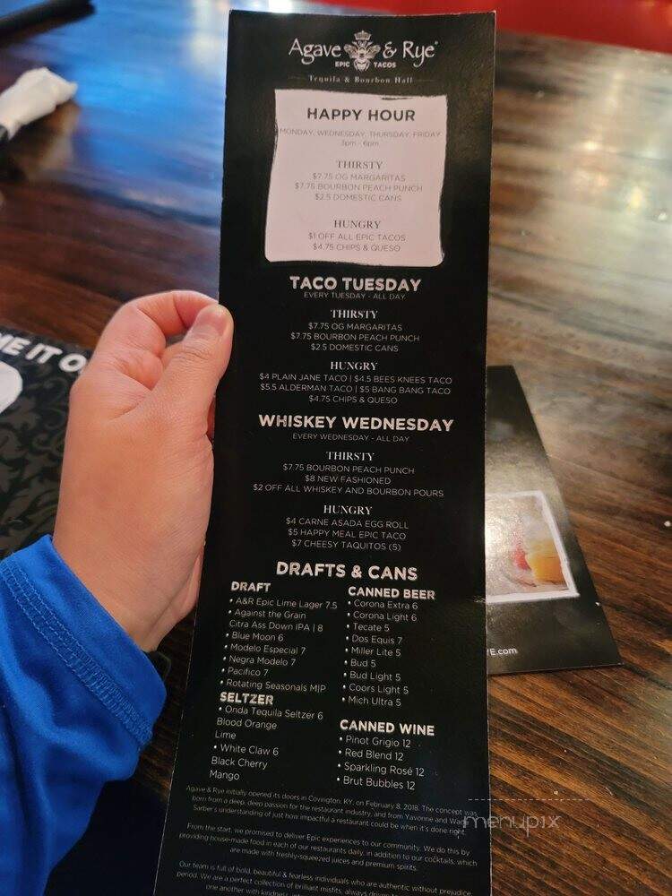 Agave & Rye - Louisville, KY menu_pic