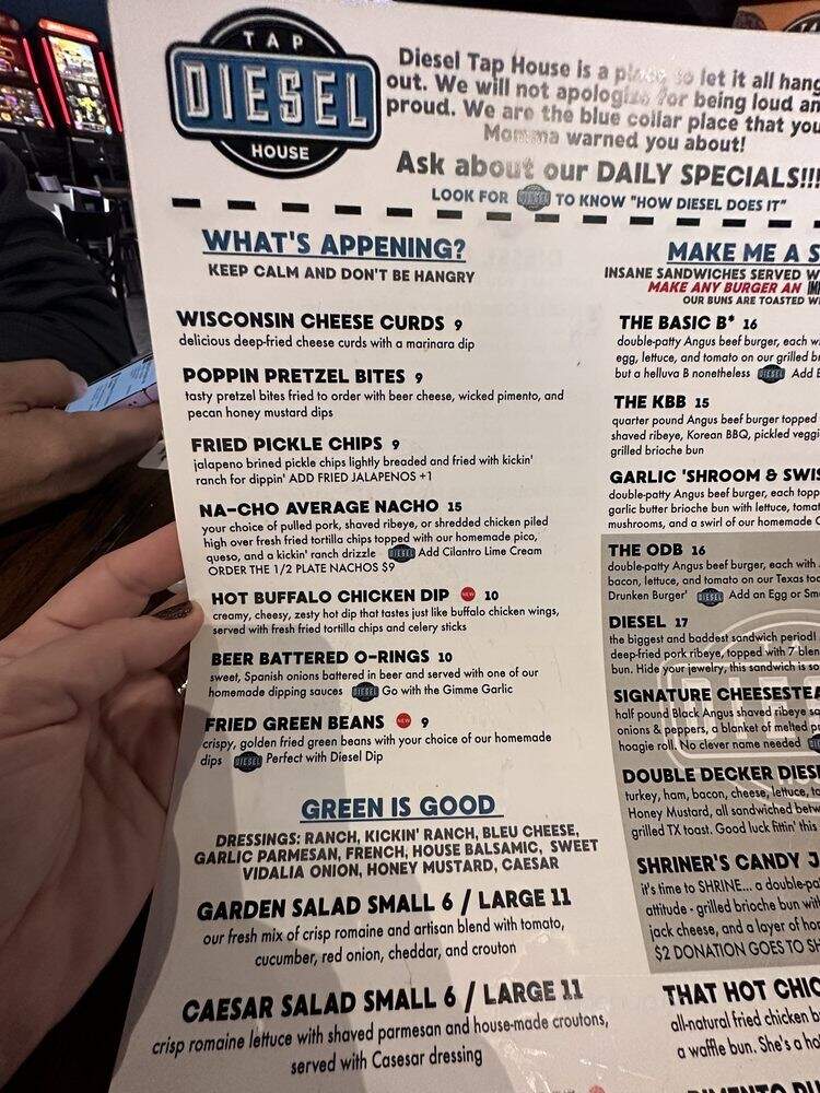 Diesel Tap House - Sugar Hill, GA menu_pic