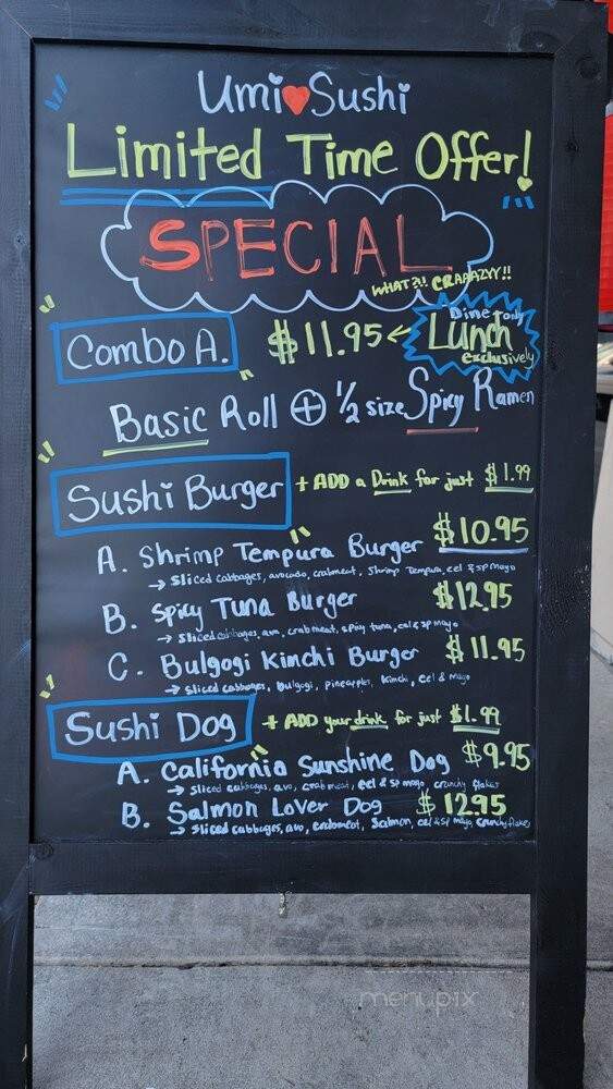 Umi Sushi - Garland, TX menu_pic