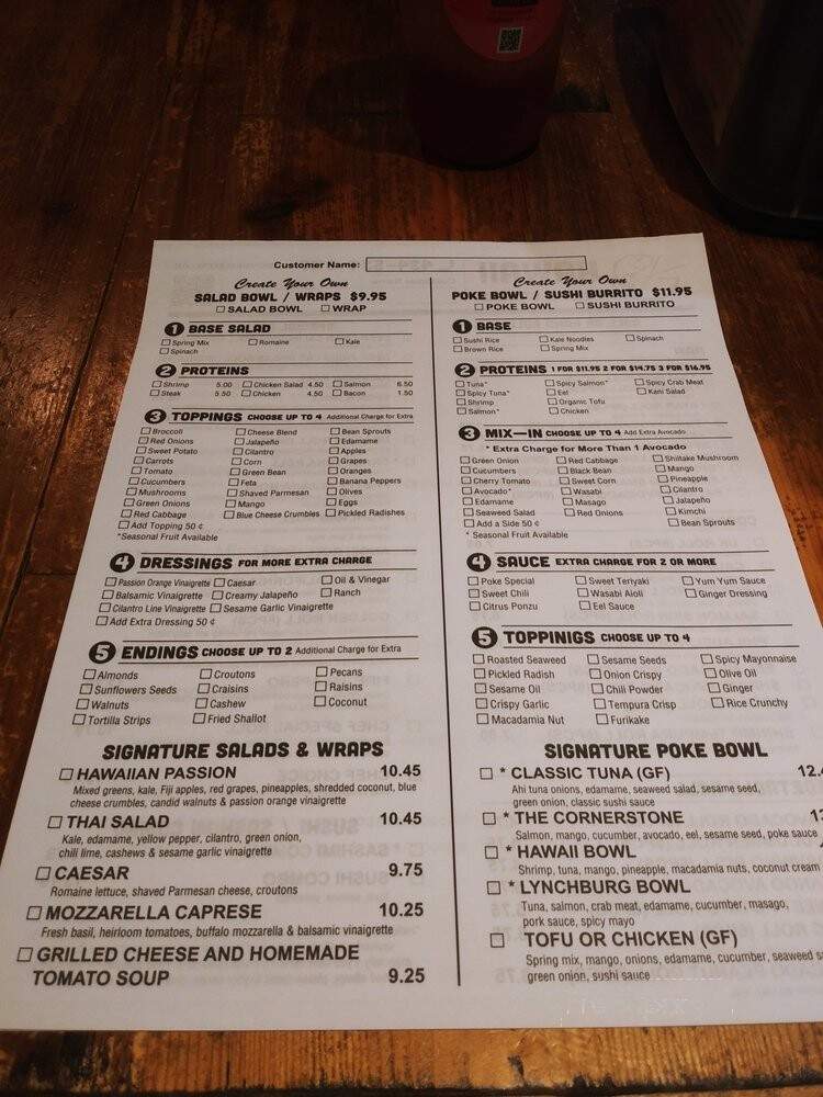 Hawaii Poke and Greens - Lynchburg, VA menu_pic