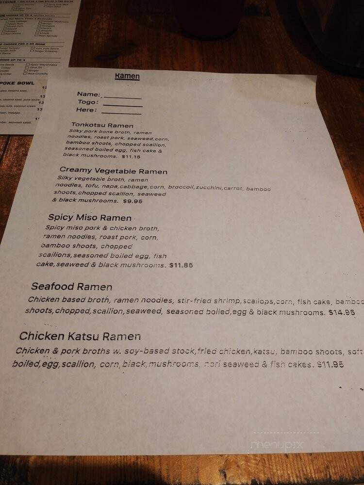Hawaii Poke and Greens - Lynchburg, VA menu_pic