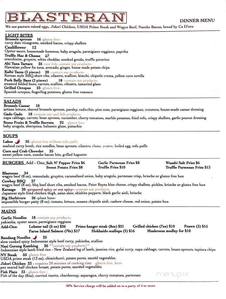 Blasteran - Beverly Hills, CA menu_pic