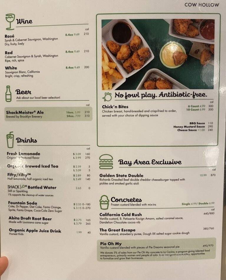 Shake Shack - San Francisco, CA menu_pic