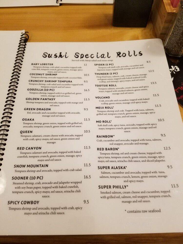 Meiji Experience of Japan - Midwest City, OK menu_pic