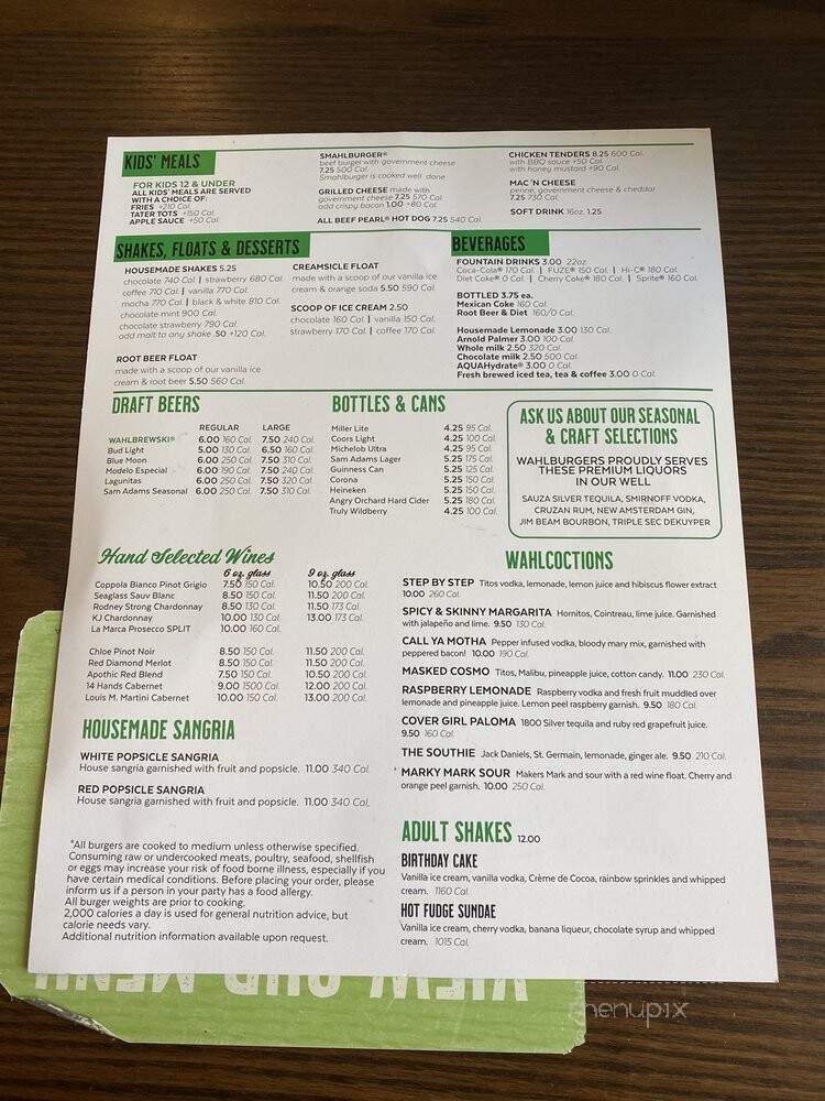 Wahlburgers - Atlanta, GA menu_pic