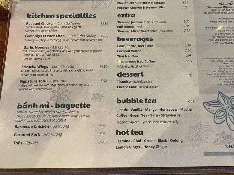 Thuy's Pho - Olympia, WA menu_pic