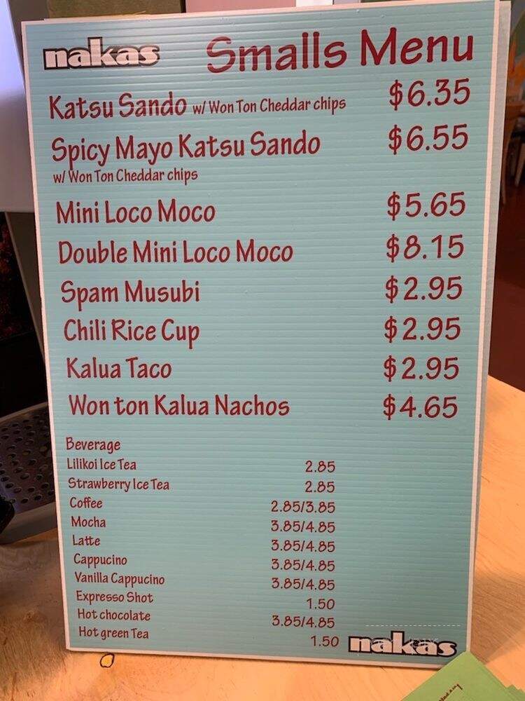 Nakas - Monterey Park, CA menu_pic