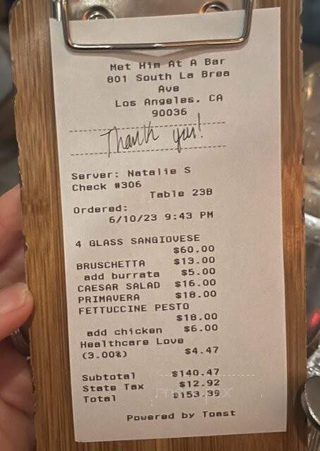 Met Him At A Bar - Los Angeles, CA menu_pic