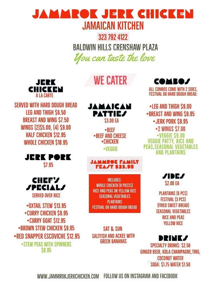 Jammrok Jerk Chicken - Los Angeles, CA menu_pic