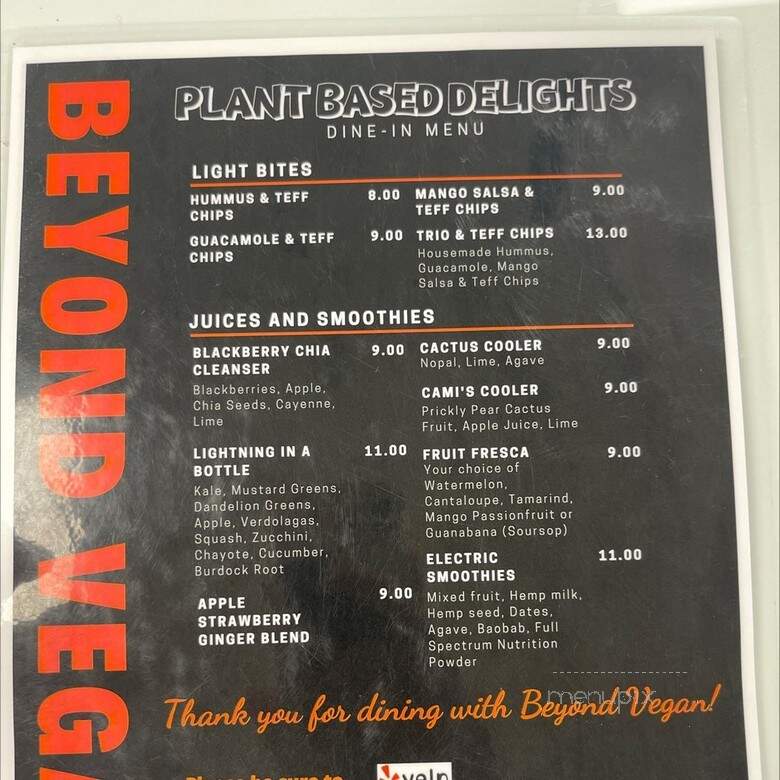 Beyond Vegan - Culver City, CA menu_pic