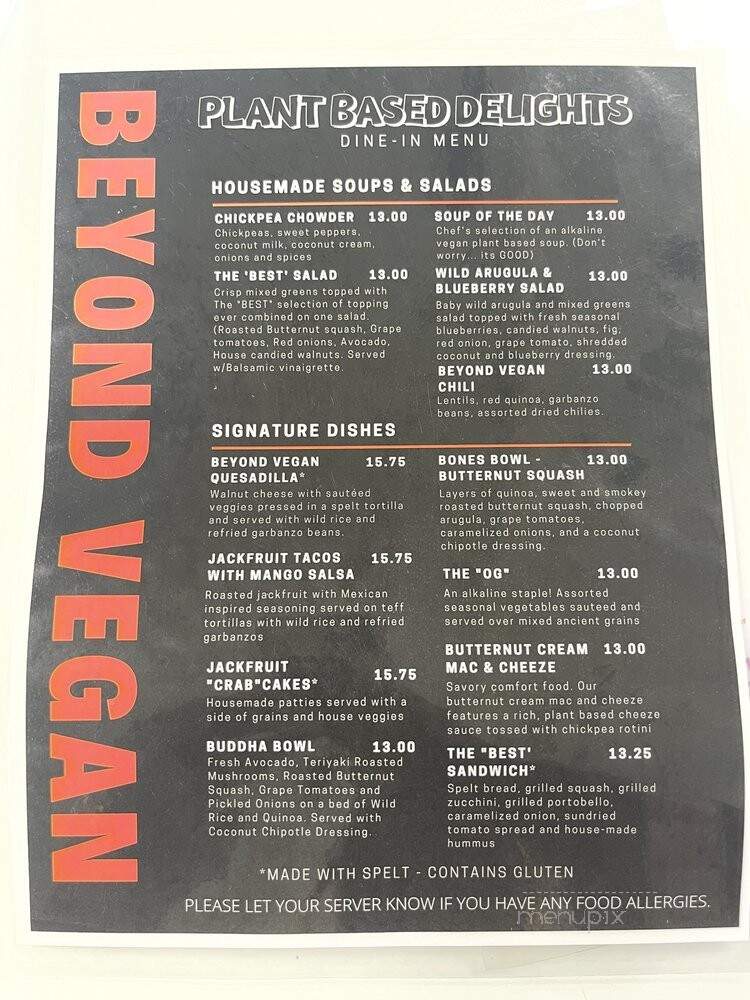 Beyond Vegan - Culver City, CA menu_pic