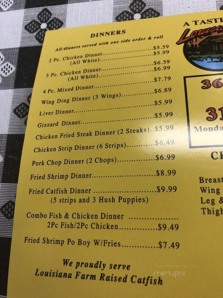Mels Cajun Fried Chicken & Catfish - Winnsboro, LA menu_pic