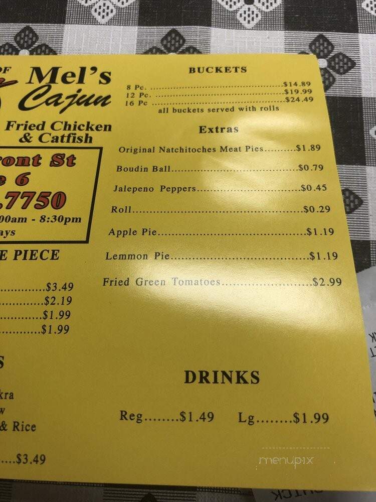 Mels Cajun Fried Chicken & Catfish - Winnsboro, LA menu_pic