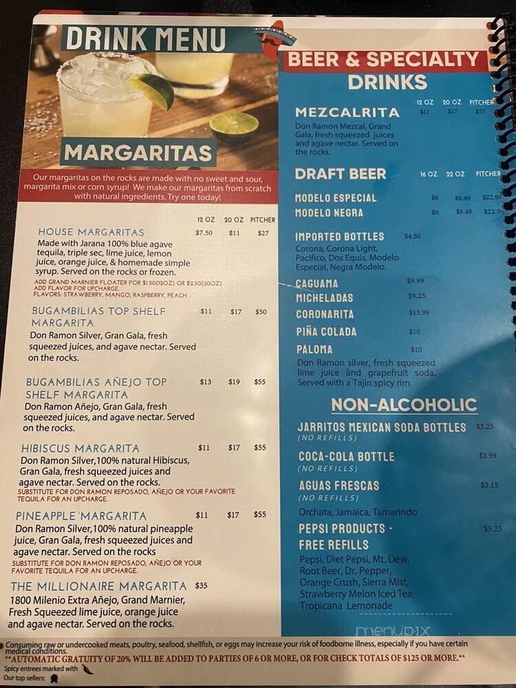 Bugambilias - Indianapolis, IN menu_pic