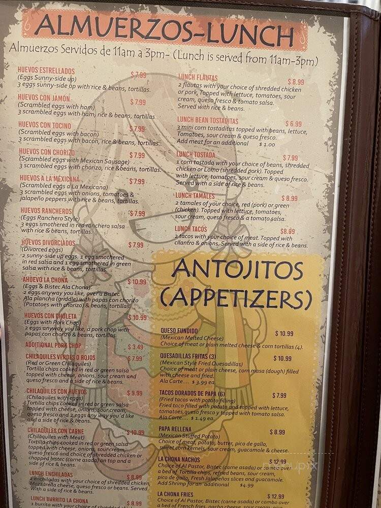 Taqueria La Chona - Wichita, KS menu_pic