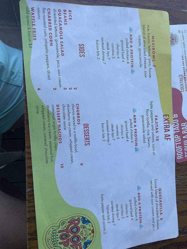 Rooftop Taco & Tequila Bar - Ocean Springs, MS menu_pic