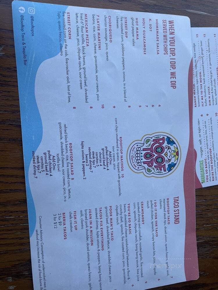 Rooftop Taco & Tequila Bar - Ocean Springs, MS menu_pic