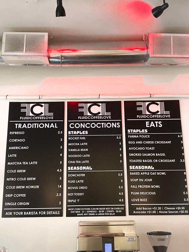 Fluid Coffee Roasting Lab And Lounge - Michigan City, IN menu_pic