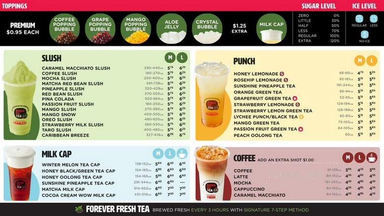 Kung Fu Tea - Philadelphia, PA menu_pic